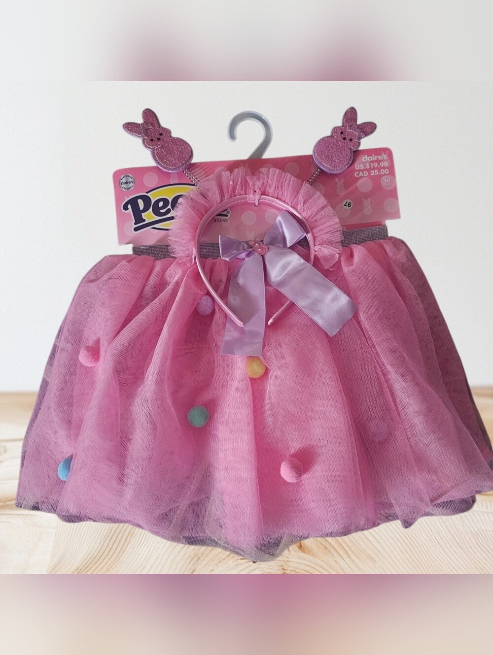 Claire's Pink Pom-Pom Tulle Skirt & Headband Costume Set
